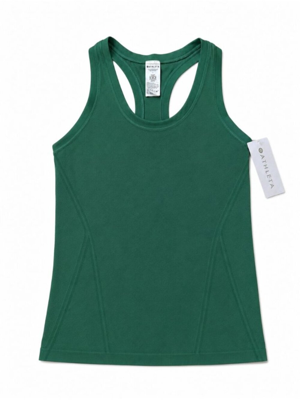 NWT Athleta Momentum Seamless Racerback Tank Green Trillium Medium UPF 40+